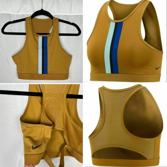 Nike Other - Nike Womens Dri-Fit Training Sports Bra Wheat/Indigo Medium Racerback Bv0646-790